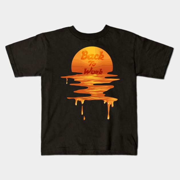 Melting Sunset - Back To Work Kids T-Shirt by Fresan